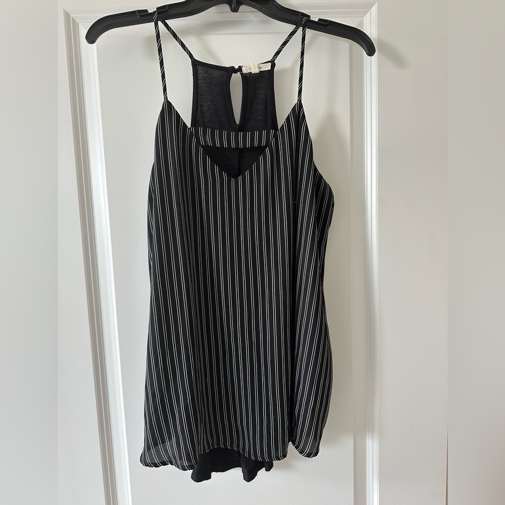 Maurices Black and White Pinstripe Spaghetti Strap Cami